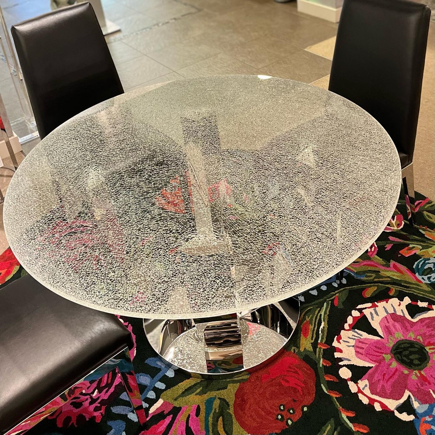 Shattered glass discount dining table set